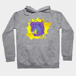 Purple Horse with Yellow Butterflies Hoodie